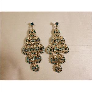 Emerald statement earrings